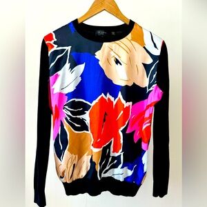 Ted Baker London, multicolor floral, long sleeves top, for women size3UK/S